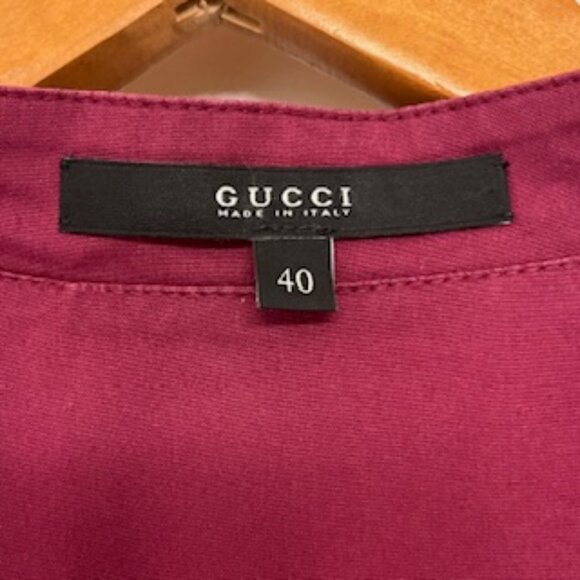 Gucci Blouse in burgundy color, Made in Italy, with bamboo fastener. - Picture 4 of 10